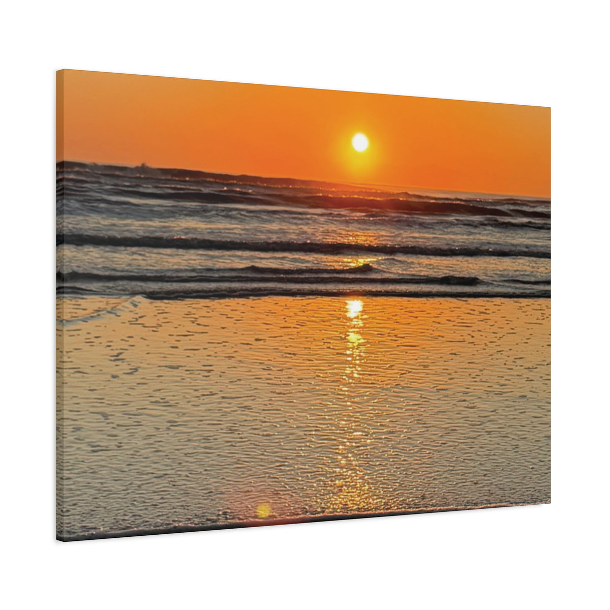 Sunset Beach Canvas Print, Ocean Decor, Wall Art, Home Decor, Coastal Artwork for Living Room