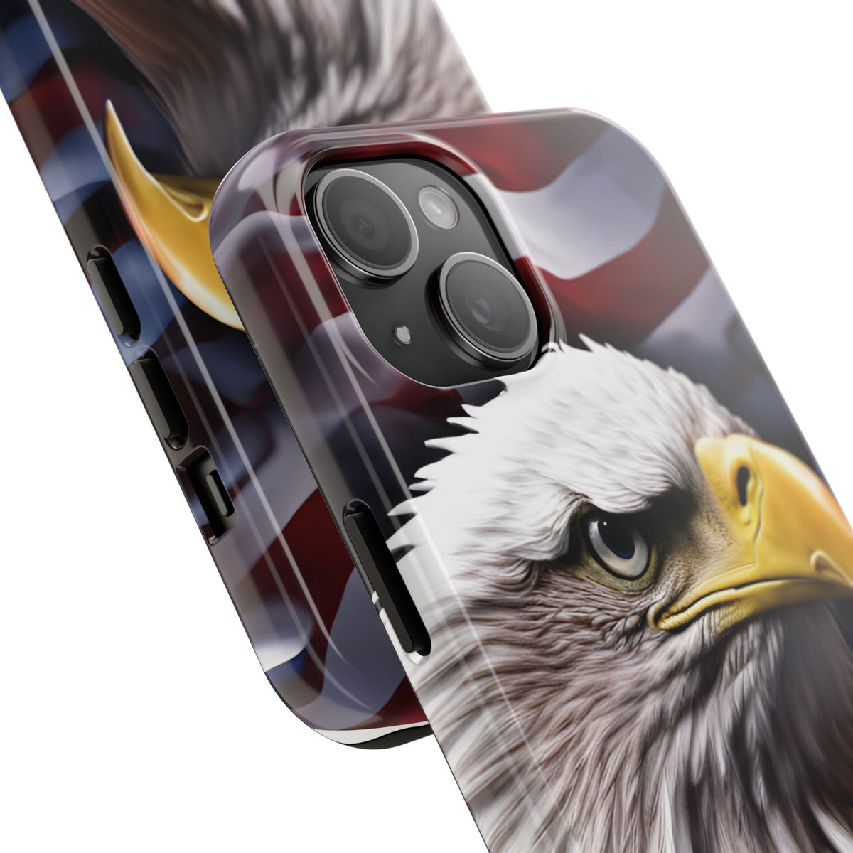 Patriotic - Bald Eagle - Phone Case - Tough Phone Case - American Flag Design - Gift for Veterans - National Holidays - Outdoor Adventures - Eagle Lover