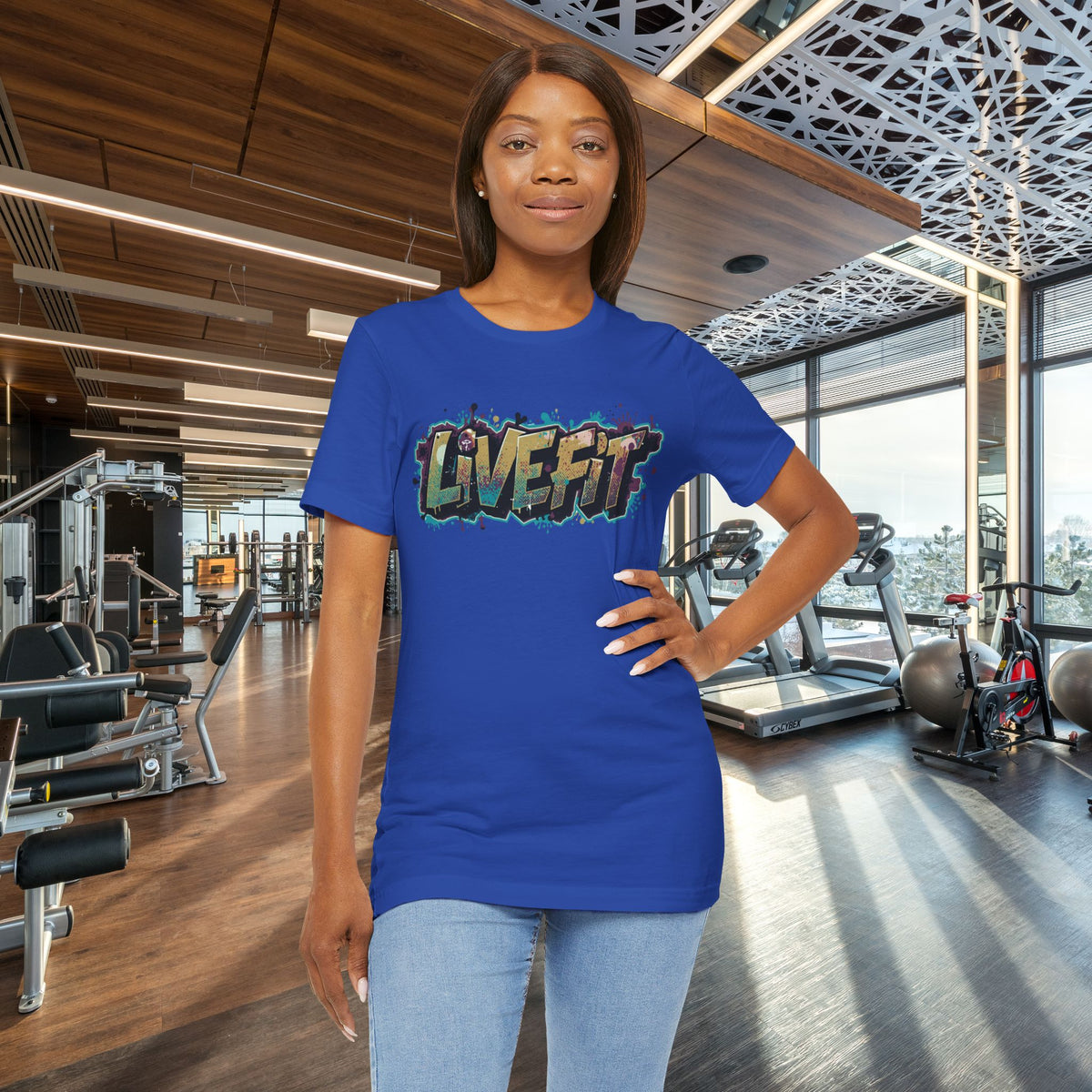 LIVE FIT Graphic Fitness Tee - Motivational Workout T-Shirt - Unisex XS-4XL