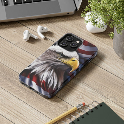 Patriotic - Bald Eagle - Phone Case - Tough Phone Case - American Flag Design - Gift for Veterans - National Holidays - Outdoor Adventures - Eagle Lover