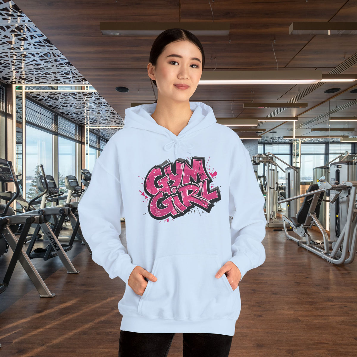 Stylish Gym Girl Print Hoodie - Women's Fitness Sweatshirt - Athletic Pullover - S-5XL