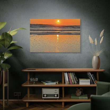 Sunset Beach Canvas Print, Ocean Decor, Wall Art, Home Decor, Coastal Artwork for Living Room