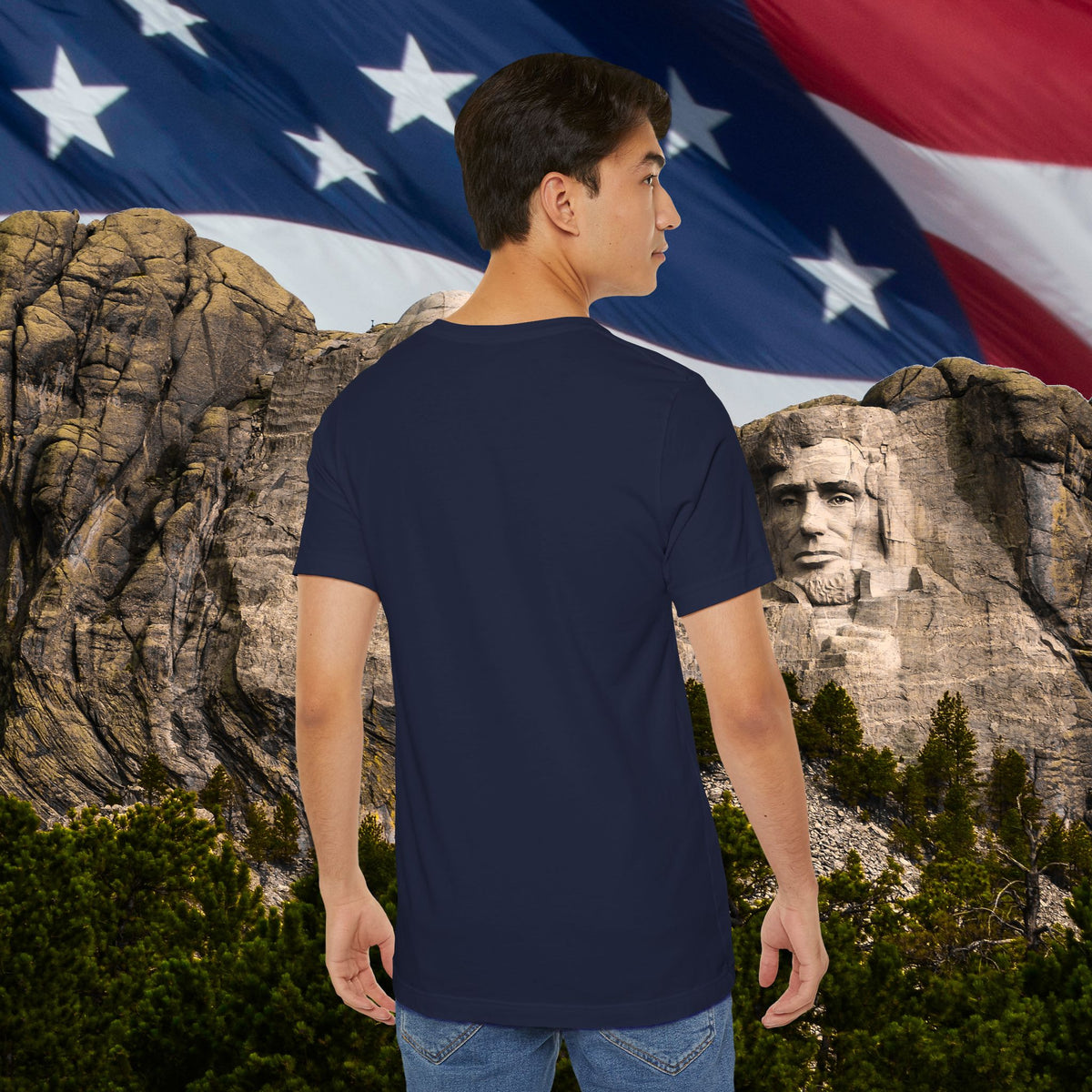 USA Red White Blue - American Flag T-Shirt - Patriotic Unisex Tee - S-3XL