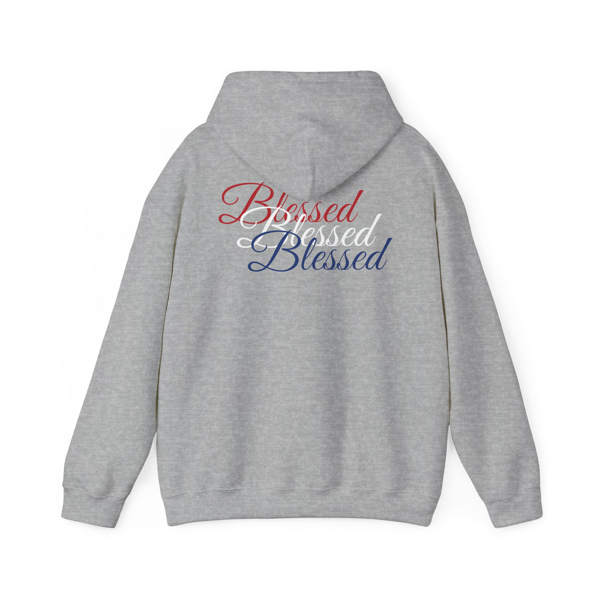 Blessed Hoodie - Patriotic Red White Blue - Unisex Pullover - Front & Back Print - S-5XL