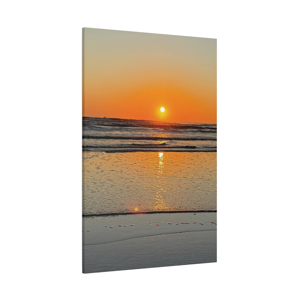 Sunset Beach Canvas Print, Ocean Decor, Wall Art, Home Decor, Coastal Artwork for Living Room