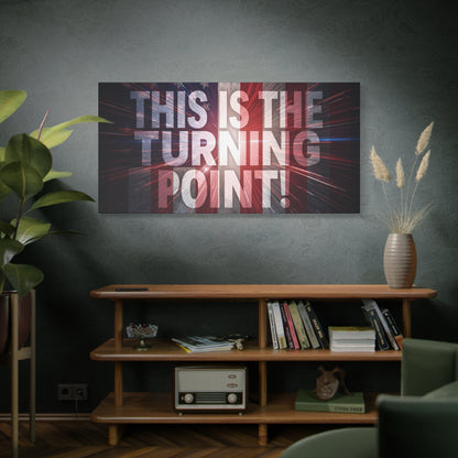 This Is The Turning Point! Canvas Wall Art - Patriotic American Flag - Red White Blue - Motivational Decor - 36 Sizes