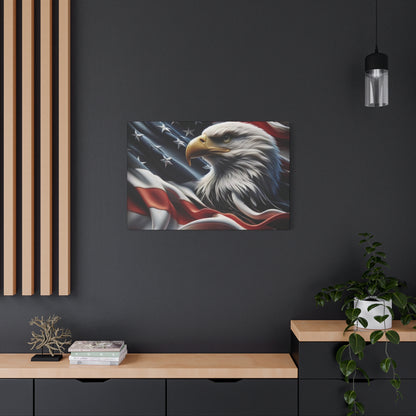 Patriotic Eagle Canvas Wall Art - American Flag Decor - Red White Blue - Gallery Wrapped - 27 Sizes - Veteran Gift