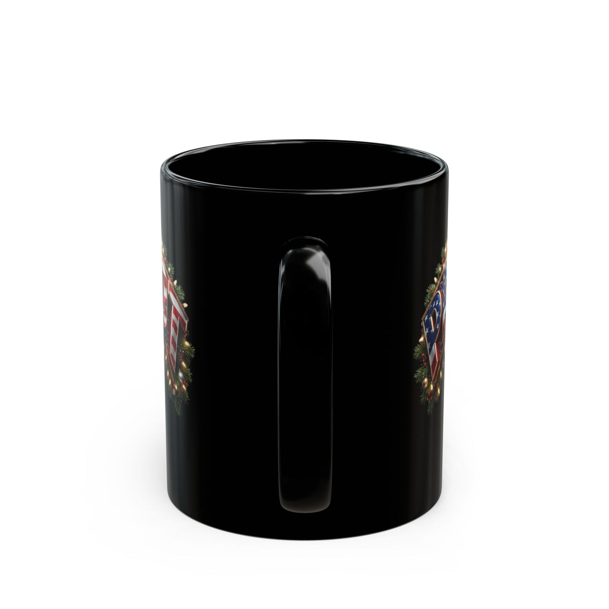 Patriot Fit Life Christmas Mug - Flag PATRIOT Garland Design | 11oz & 15oz