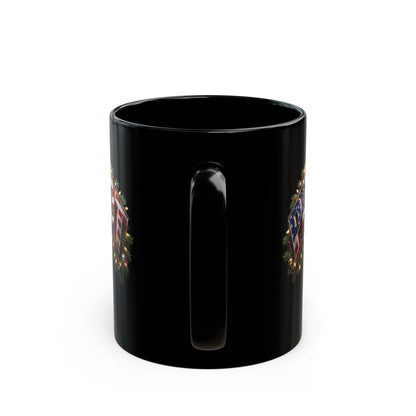 Patriot Fit Life Christmas Mug - Flag PATRIOT Garland Design | 11oz & 15oz