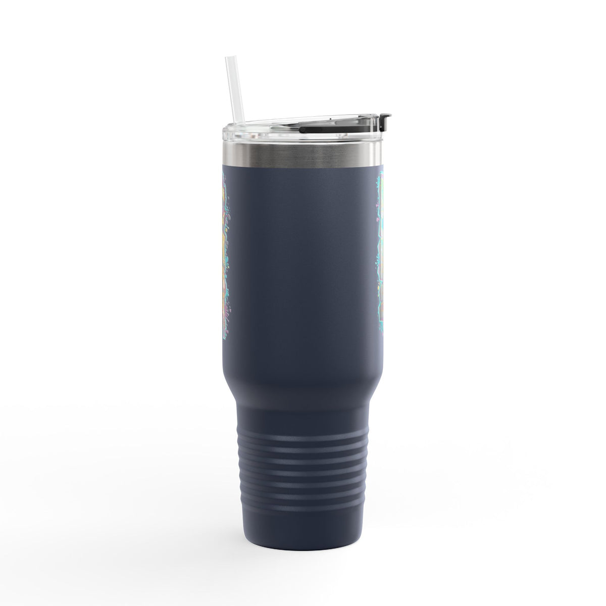 Insulated Travel Mug - Live Fit - 40oz Fitness Water Bottle - Gym Coffee Cup - Durable Travel Tumbler - Motivational Drinkware