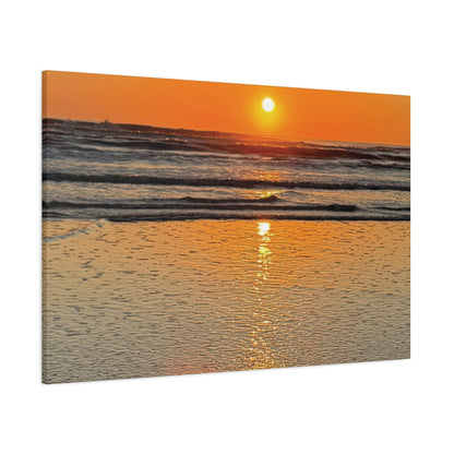 Sunset Beach Canvas Print, Ocean Decor, Wall Art, Home Decor, Coastal Artwork for Living Room