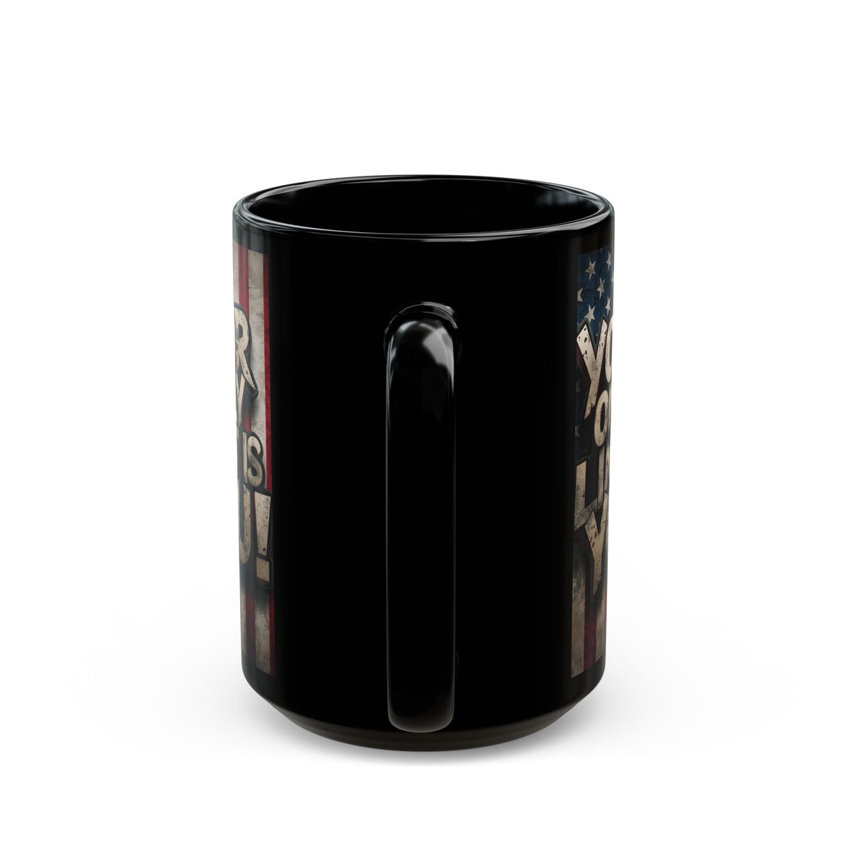 Your Only Limit Is You Black Ceramic Mug - Motivational American Flag