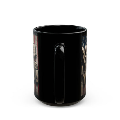 Your Only Limit Is You Black Ceramic Mug - Motivational American Flag