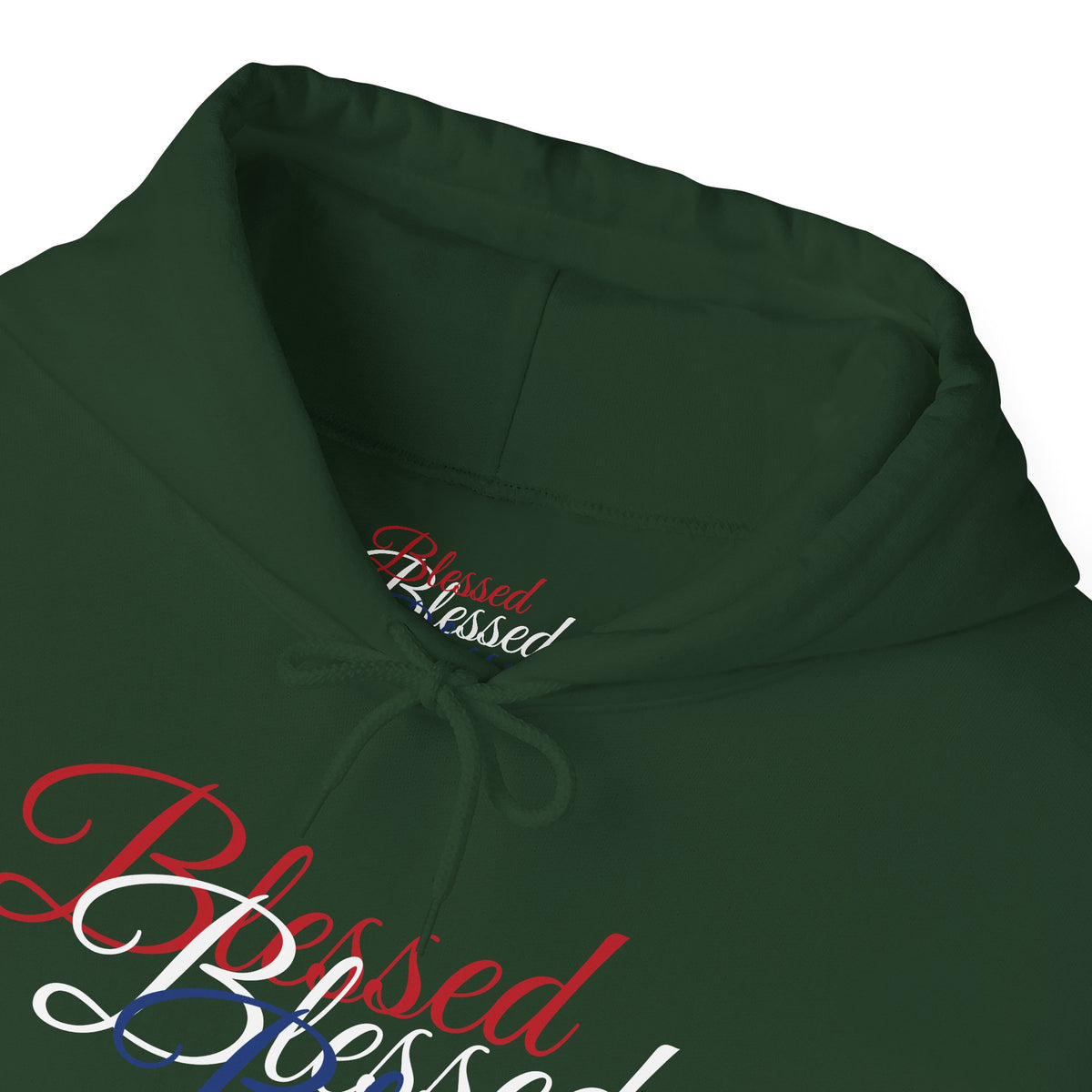 Blessed Hoodie - Patriotic Red White Blue - Unisex Pullover - Front & Back Print - S-5XL