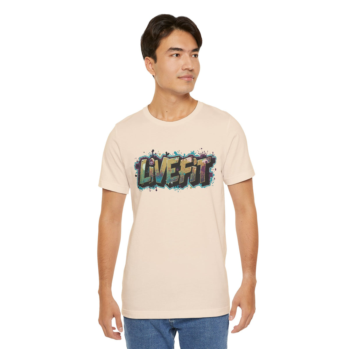 LIVE FIT Graphic Fitness Tee - Motivational Workout T-Shirt - Unisex XS-4XL