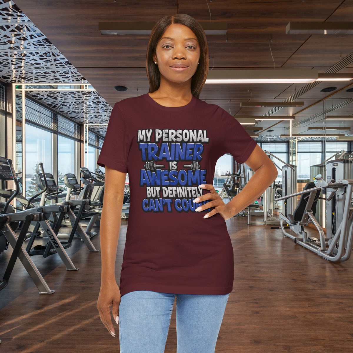 My Personal Trainer Can't Count - Funny Gym T-Shirt - Workout Humor Tee - XS-4XL