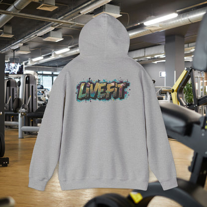 LIVE FIT Hoodie - Unisex Heavy Blend Sweatshirt - Fitness Gym Wear - Workout Apparel - S-5XL