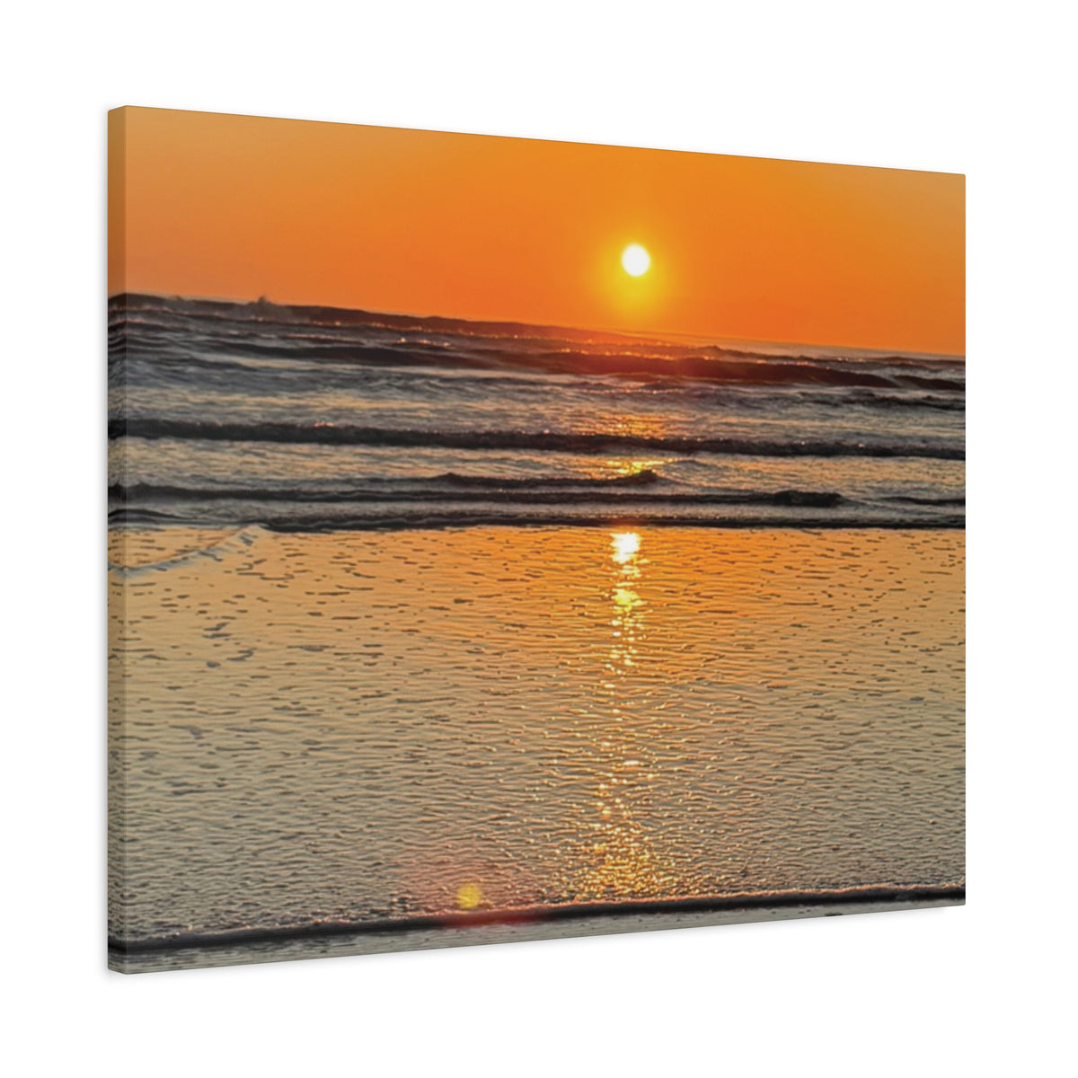 Sunset Beach Canvas Print, Ocean Decor, Wall Art, Home Decor, Coastal Artwork for Living Room