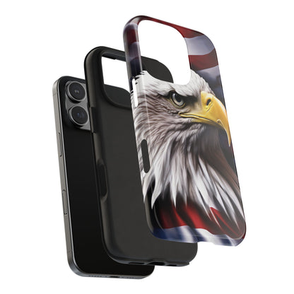 Patriotic - Bald Eagle - Phone Case - Tough Phone Case - American Flag Design - Gift for Veterans - National Holidays - Outdoor Adventures - Eagle Lover
