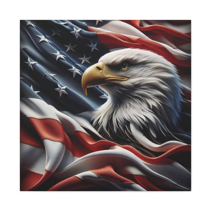 Patriotic Eagle Canvas Wall Art - American Flag Decor - Red White Blue - Gallery Wrapped - 27 Sizes - Veteran Gift