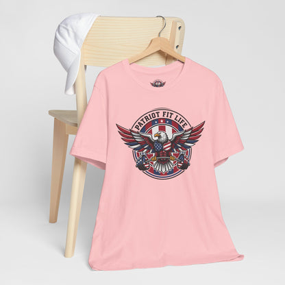 Patriot Fit Life Bald Eagle T-Shirt - American Flag Graphic Tee - Unisex Workout Shirt