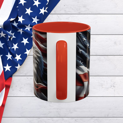 Patriotic Eagle Mug - Vintage American Flag Design - 11oz/15oz