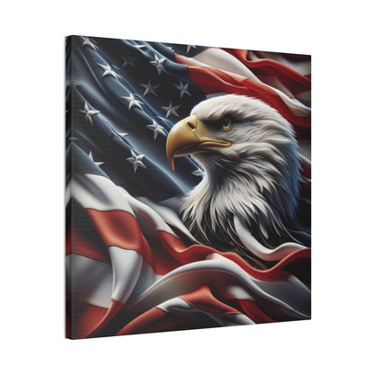 Patriotic Eagle Canvas Wall Art - American Flag Background - USA Decor