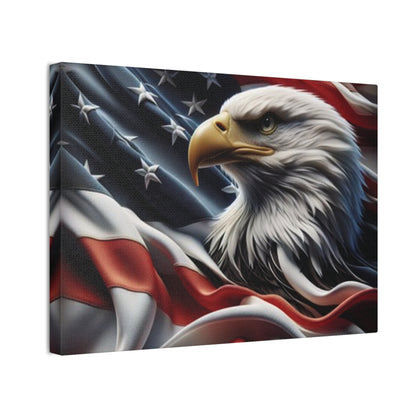 Patriotic Eagle Canvas Wall Art - American Flag Background - USA Decor