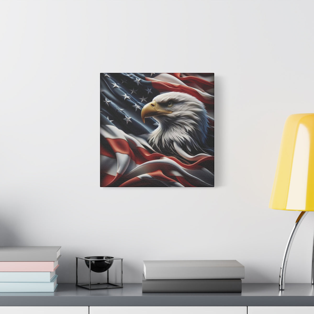 Patriotic Eagle Canvas Wall Art - American Flag Decor - Red White Blue - Gallery Wrapped - 27 Sizes - Veteran Gift