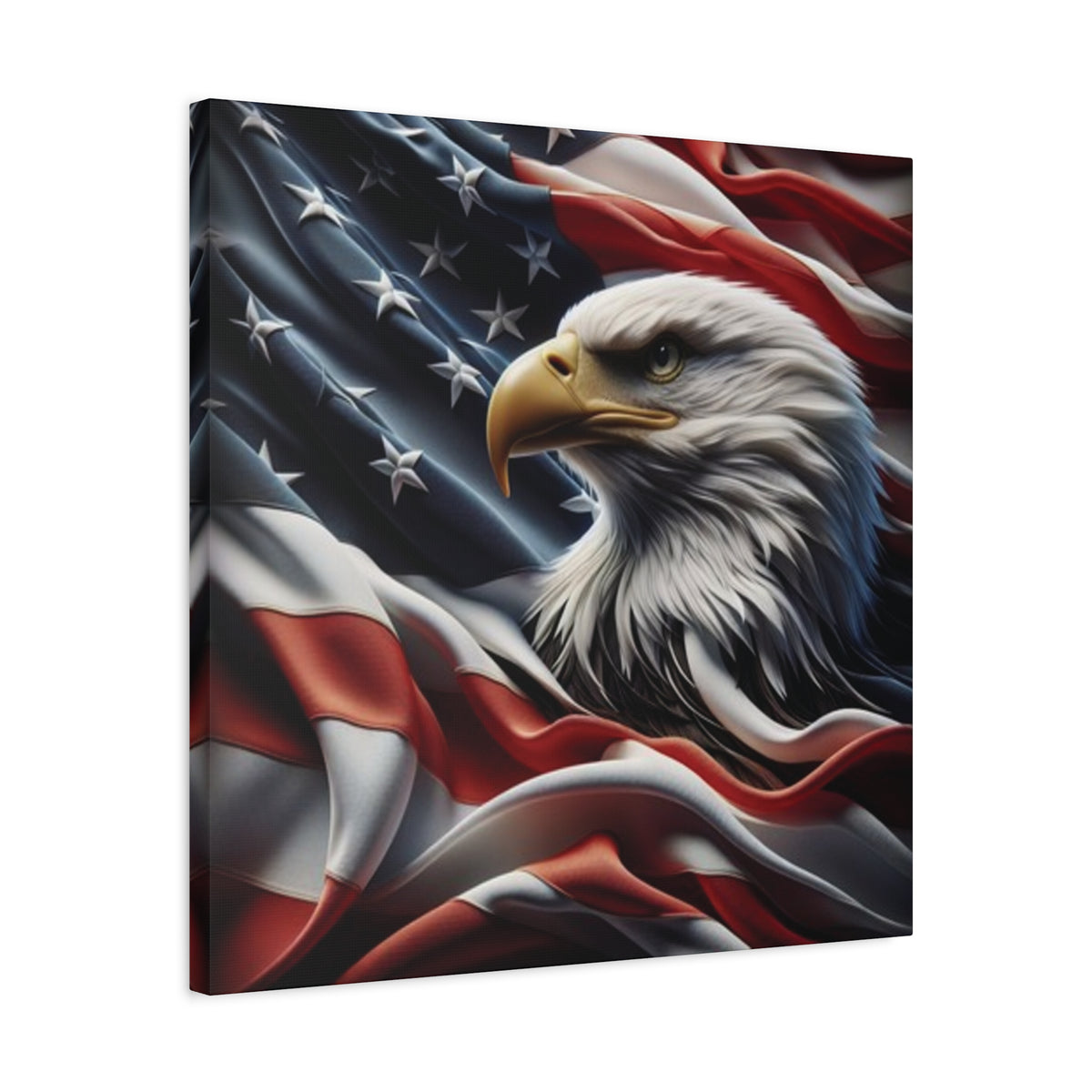 Patriotic Eagle Canvas Wall Art - American Flag Decor - Red White Blue - Gallery Wrapped - 27 Sizes - Veteran Gift