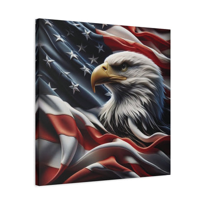 Patriotic Eagle Canvas Wall Art - American Flag Decor - Red White Blue - Gallery Wrapped - 27 Sizes - Veteran Gift