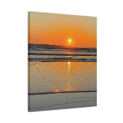 Sunset Beach Canvas Print, Ocean Decor, Wall Art, Home Decor, Coastal Artwork for Living Room