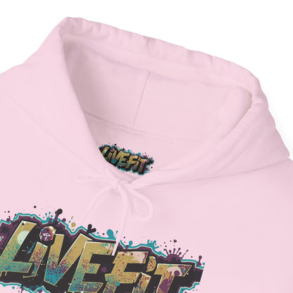 LIVE FIT Hoodie - Unisex Heavy Blend Sweatshirt - Fitness Gym Wear - Workout Apparel - S-5XL