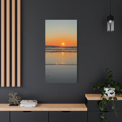 Sunset Beach Canvas Print, Ocean Decor, Wall Art, Home Decor, Coastal Artwork for Living Room