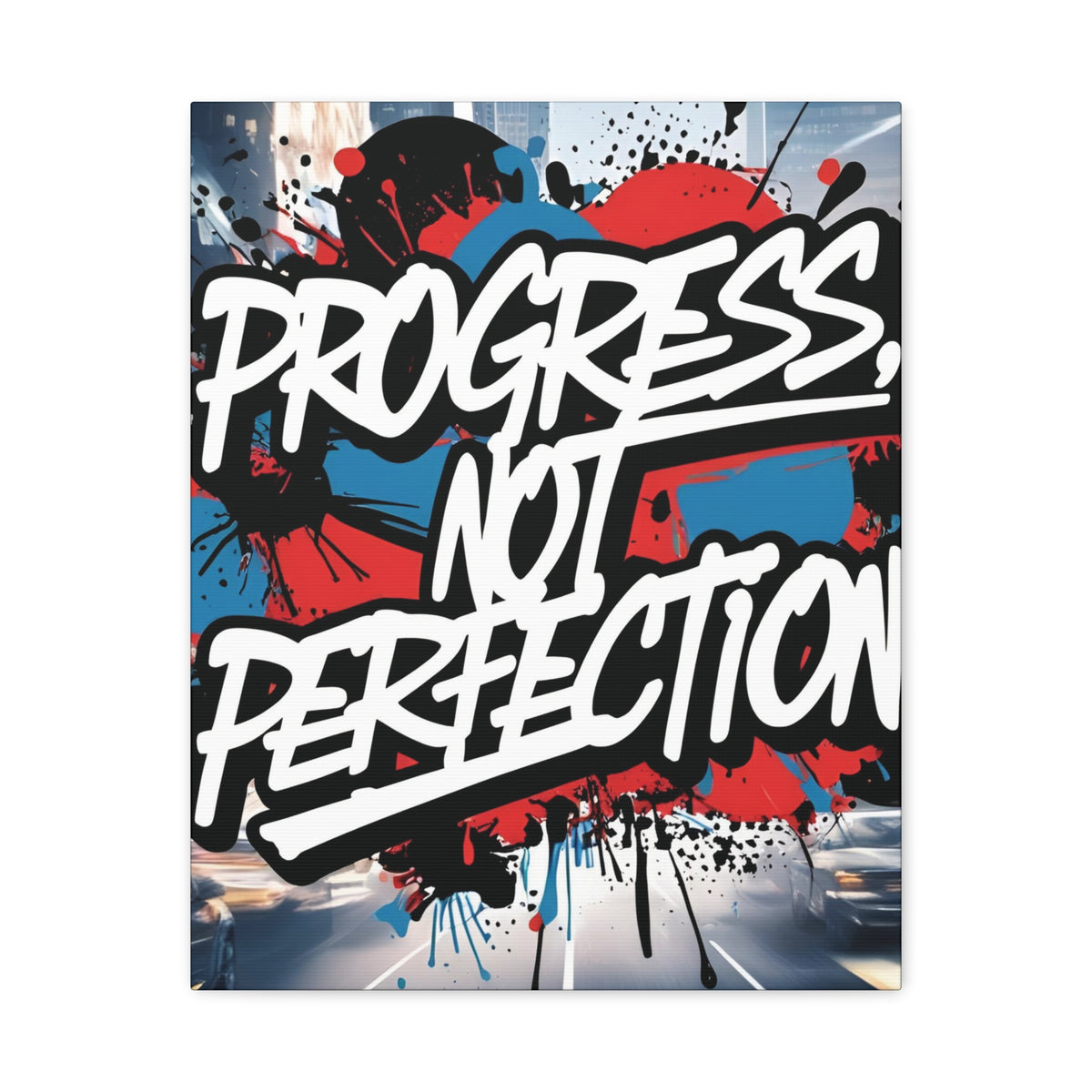 Progress Not Perfection Canvas Wall Art - Motivational Home Decor