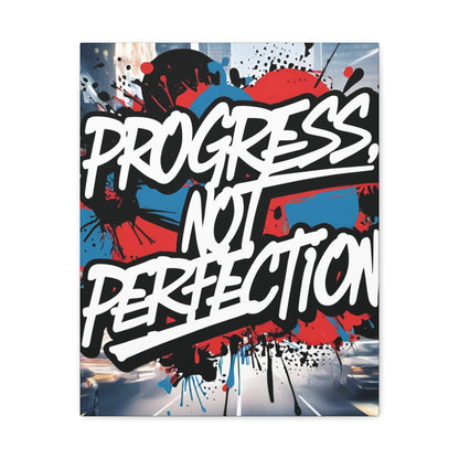 Progress Not Perfection Canvas Wall Art - Motivational Home Decor