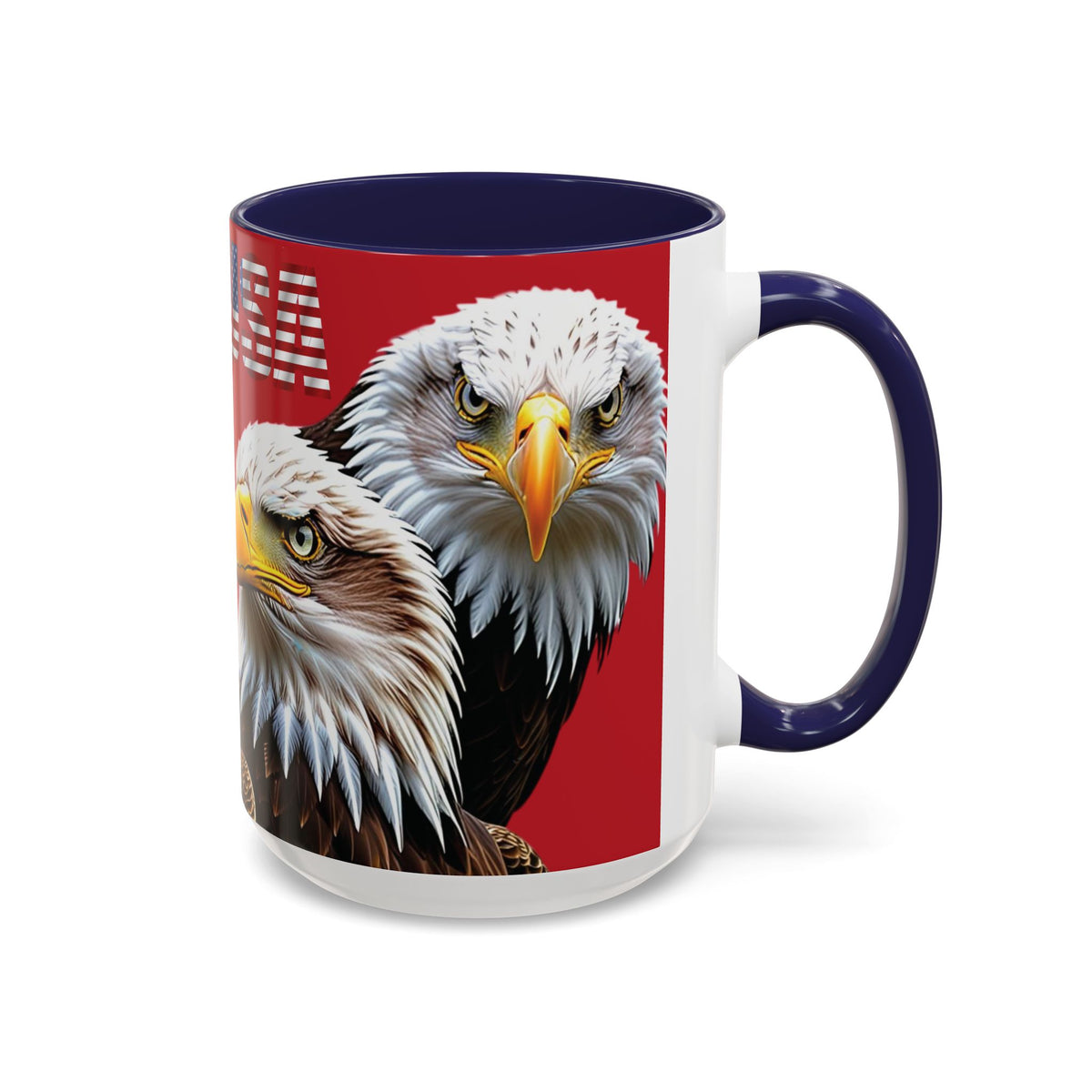 Patriotic Bald Eagle Accent Mug - Red White & Blue - 11oz/15oz - 4 Colors