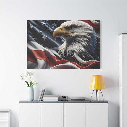 Patriotic Eagle Canvas Wall Art - American Flag Decor - Red White Blue - Gallery Wrapped - 27 Sizes - Veteran Gift
