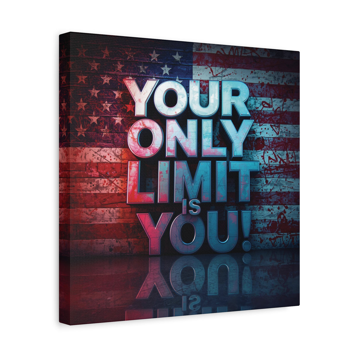 Your Only Limit Is You Canvas Wall Art - Motivational Vintage Flag Decor