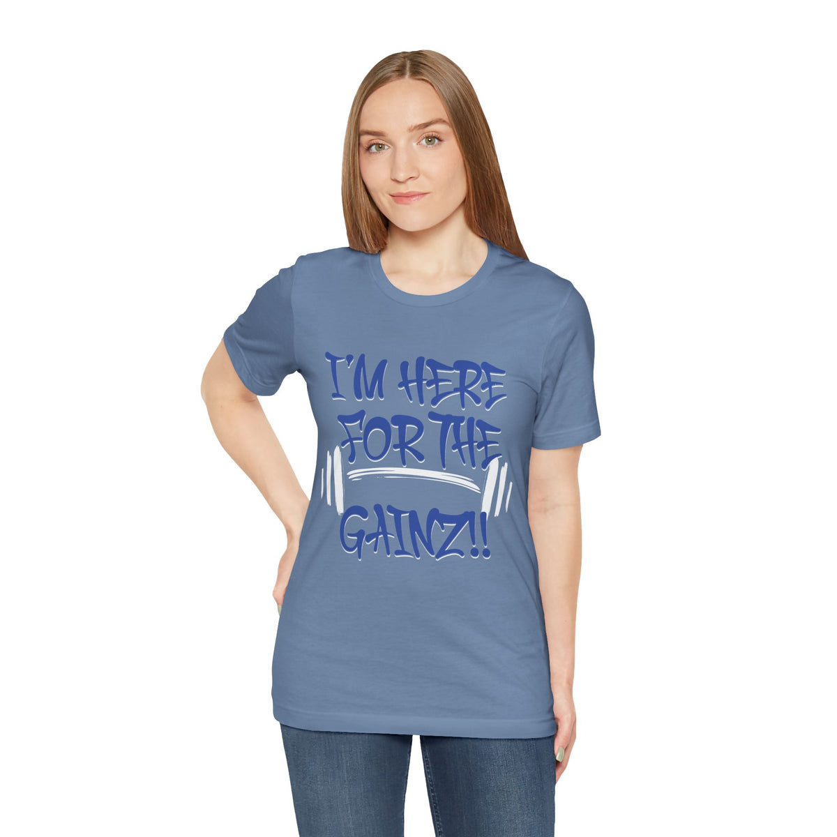 I'm Here For The Gainz! Gym Motivation T-Shirt - Funny Fitness Tee - Unisex XS-4XL