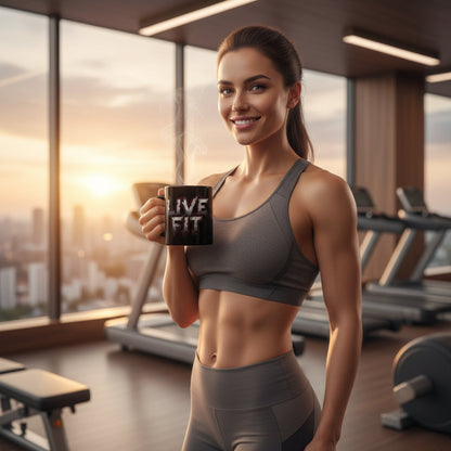 LIVE FIT Black Ceramic Mug (11oz/15oz)
