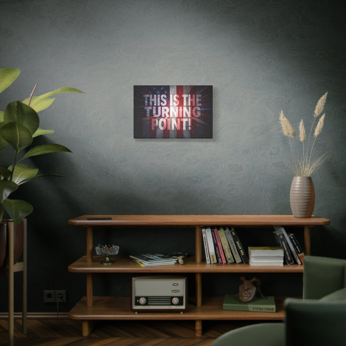This Is The Turning Point! Canvas Wall Art - Patriotic American Flag - Red White Blue - Motivational Decor - 36 Sizes