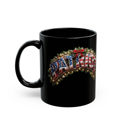 Patriot Fit Life Christmas Mug - Flag PATRIOT Garland Design | 11oz & 15oz