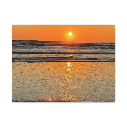 Sunset Beach Canvas Print, Ocean Decor, Wall Art, Home Decor, Coastal Artwork for Living Room