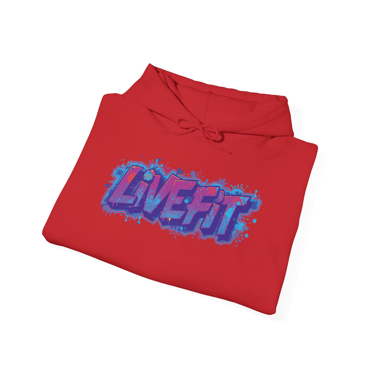 LIVE FIT Hoodie Sweatshirt - Motivational Fitness Pullover - Unisex Gym Hoodie - S-5XL