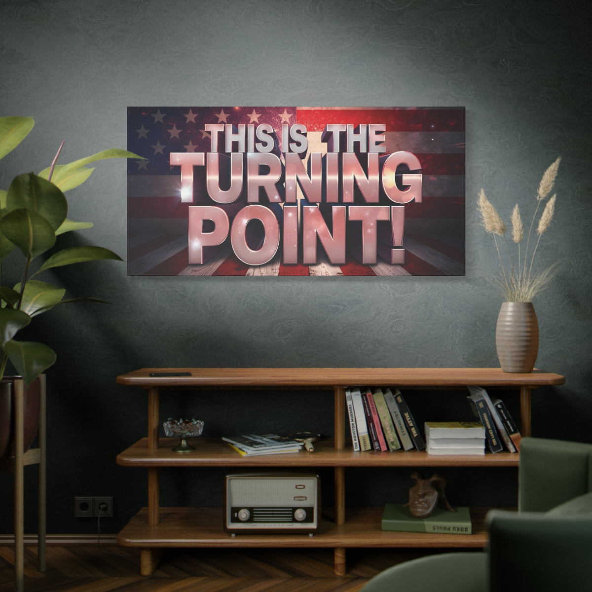 This Is The Turning Point! Canvas Wall Art - Patriotic American Flag - Red White Blue - Gallery Wrapped - 36 Sizes