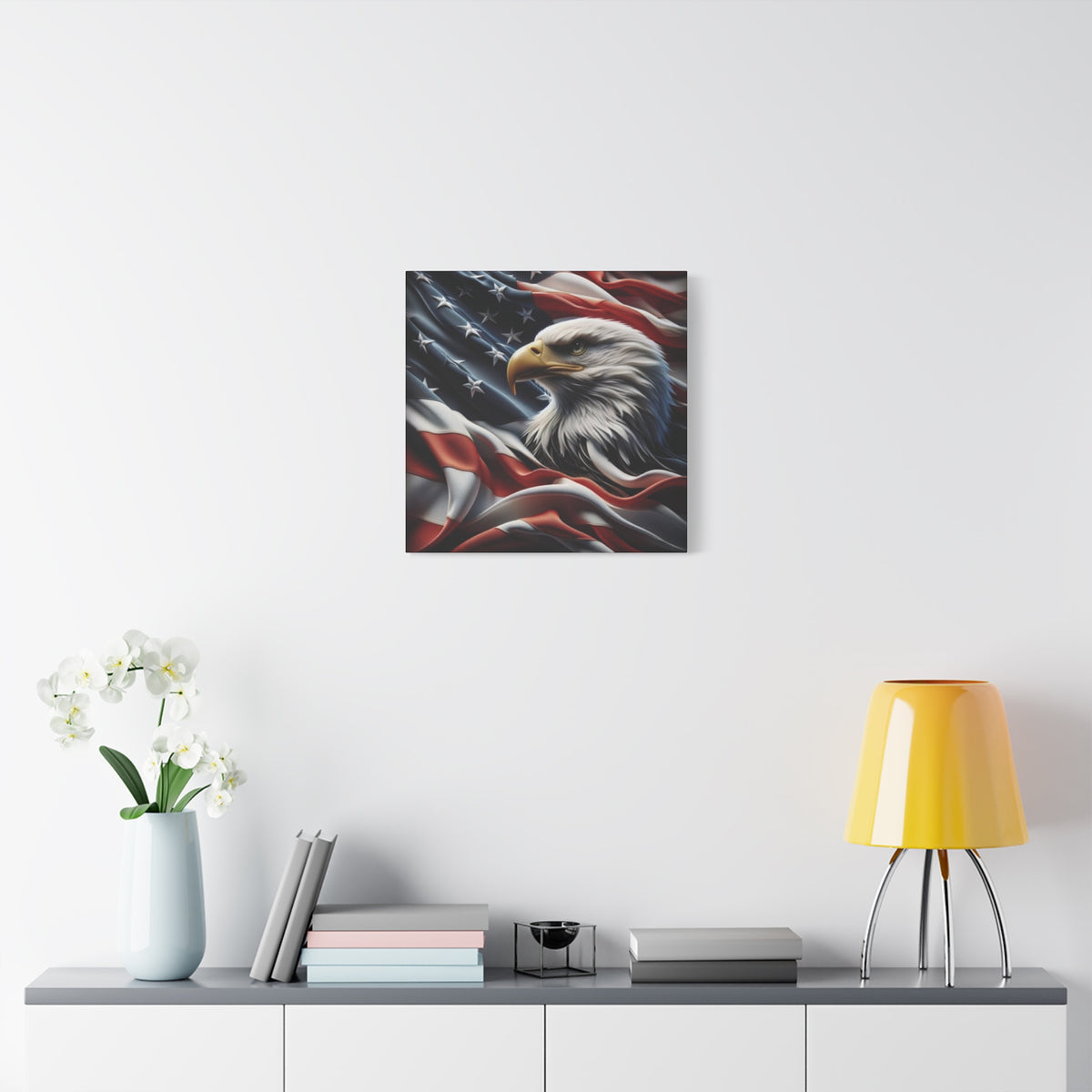 Patriotic Eagle Canvas Wall Art - American Flag Decor - Red White Blue - Gallery Wrapped - 27 Sizes - Veteran Gift