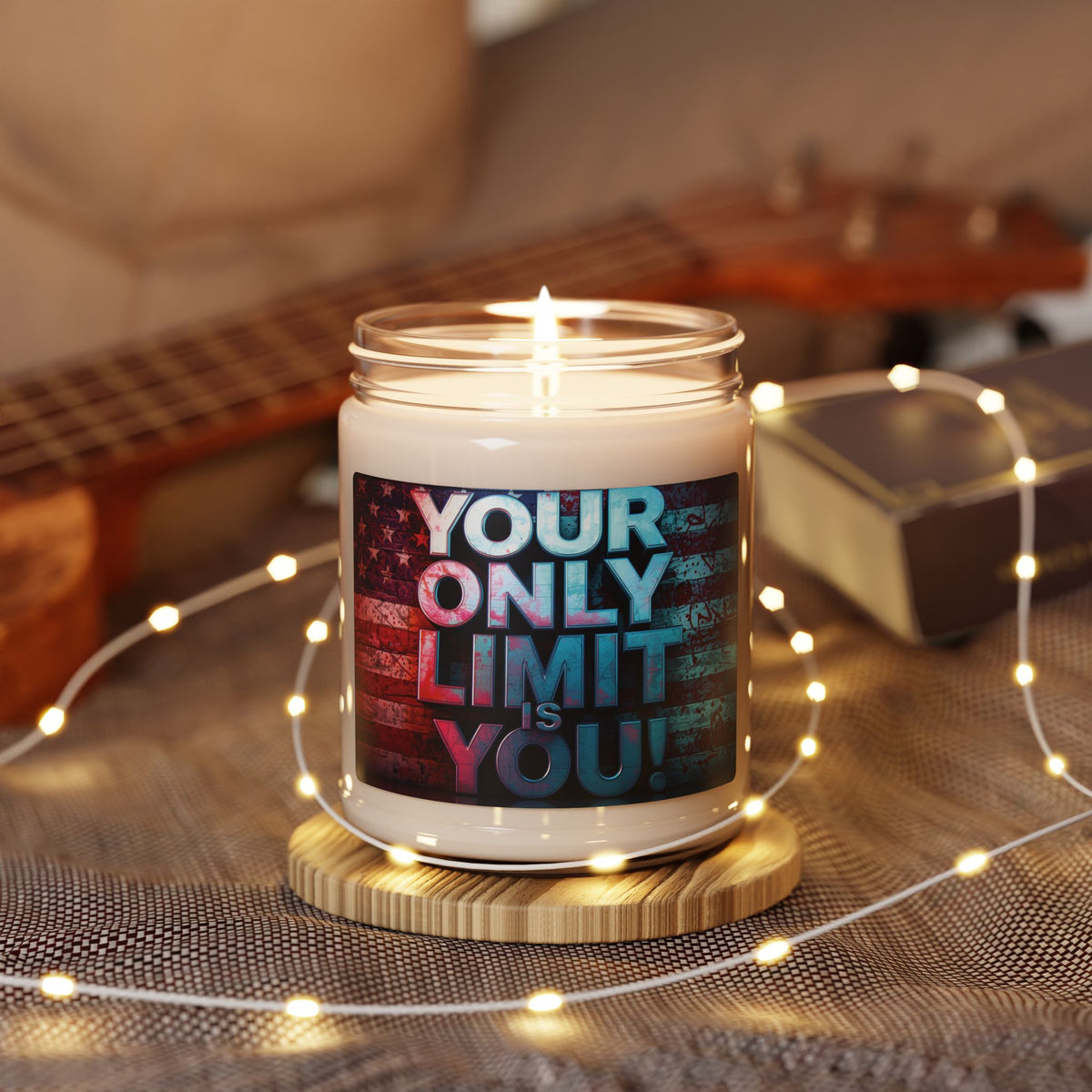 Your Only Limit Is You! Scented Soy Candle - 9oz - Empowering Motivational Gift - Red White Blue - Fitness Inspiration