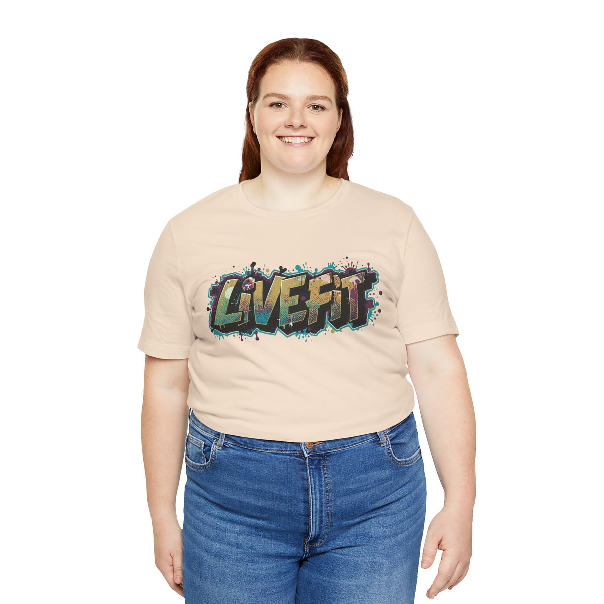 LIVE FIT Graphic Fitness Tee - Motivational Workout T-Shirt - Unisex XS-4XL