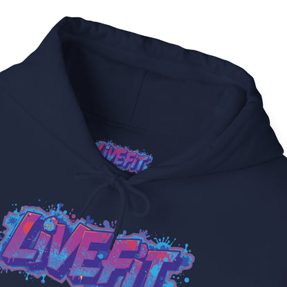 LIVE FIT Hoodie Sweatshirt - Motivational Fitness Pullover - Unisex Gym Hoodie - S-5XL